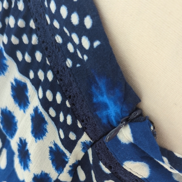 19954 NEW Lane Bryant Polka Dot Maxi Dress Blue White size 20 bohemian casual - Picture 7 of 11